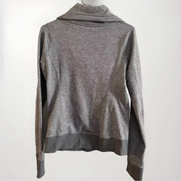 Lululemon Be Present Jacket Womens 8 Heathered Slate Gray Funnel Neck Full Zip - Picture 4 of 13
